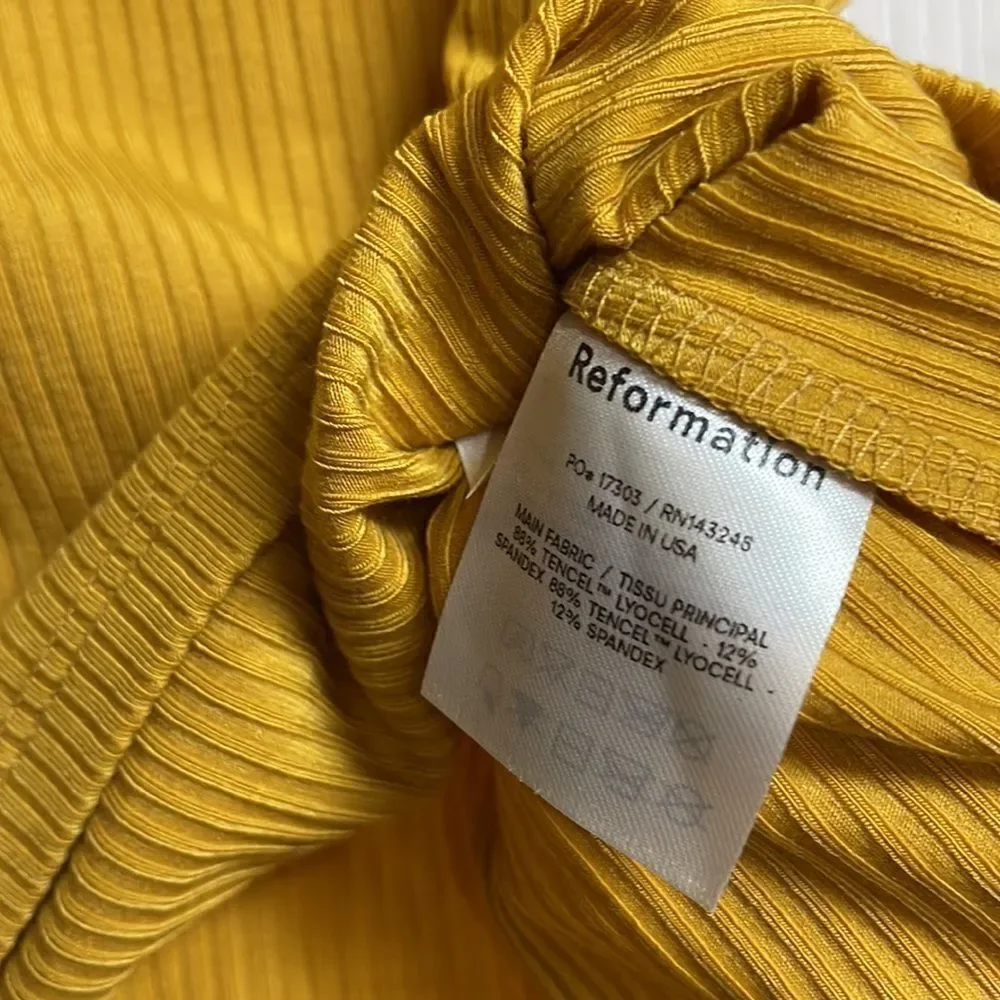 Reformation Rochelle Size Lg NWT OCHRE color (mustard) Brat Girl Summer - Picture 8 of 10